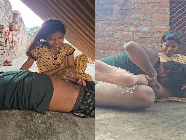 കൊമ്പുള്ള ഗ്രാമീണ ദമ്പതികൾ മേൽക്കൂരയിൽ ലൈംഗിക ബന്ധത്തിൽ ഏർപ്പെടുന്നു